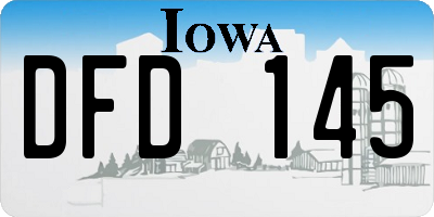 IA license plate DFD145