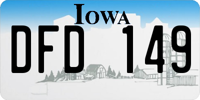 IA license plate DFD149