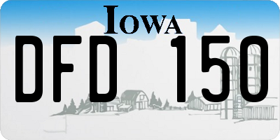 IA license plate DFD150