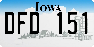 IA license plate DFD151