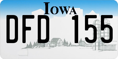IA license plate DFD155