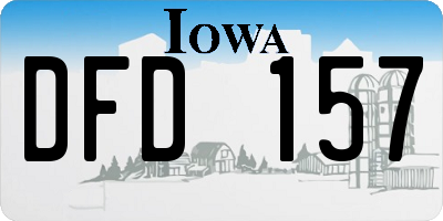 IA license plate DFD157