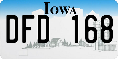 IA license plate DFD168