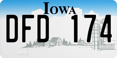 IA license plate DFD174
