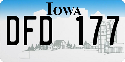 IA license plate DFD177