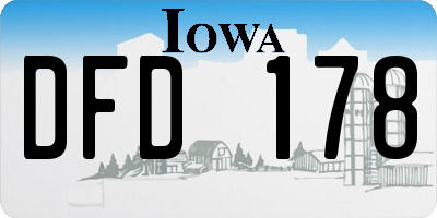 IA license plate DFD178