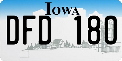IA license plate DFD180