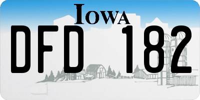 IA license plate DFD182