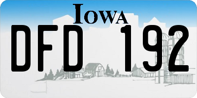 IA license plate DFD192
