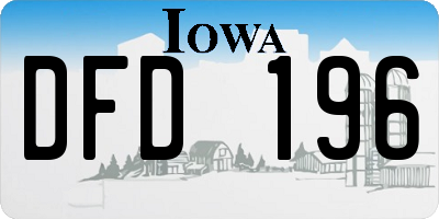 IA license plate DFD196