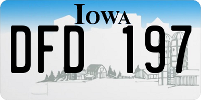 IA license plate DFD197