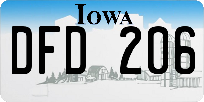 IA license plate DFD206