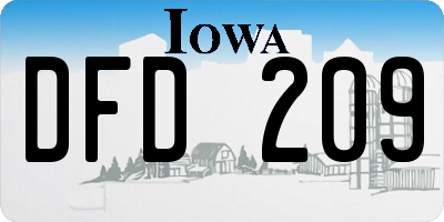 IA license plate DFD209