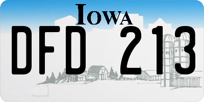 IA license plate DFD213