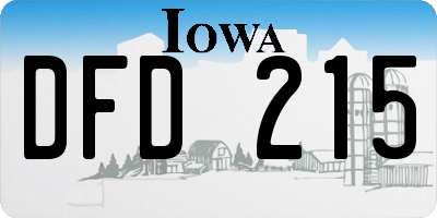 IA license plate DFD215