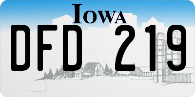 IA license plate DFD219