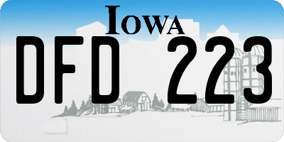 IA license plate DFD223