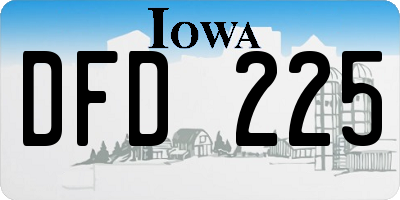 IA license plate DFD225