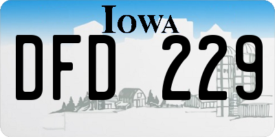 IA license plate DFD229