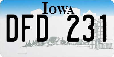 IA license plate DFD231