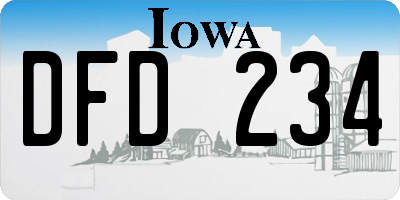 IA license plate DFD234