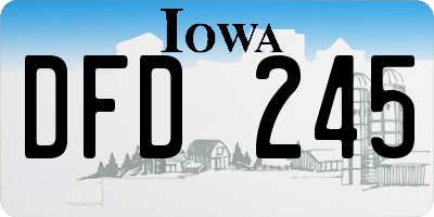 IA license plate DFD245