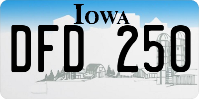 IA license plate DFD250