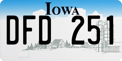 IA license plate DFD251