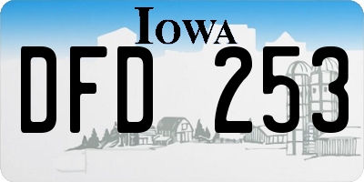 IA license plate DFD253