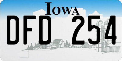 IA license plate DFD254