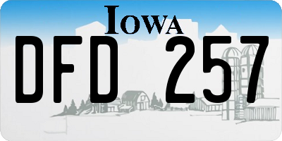 IA license plate DFD257