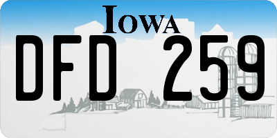IA license plate DFD259