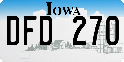 IA license plate DFD270