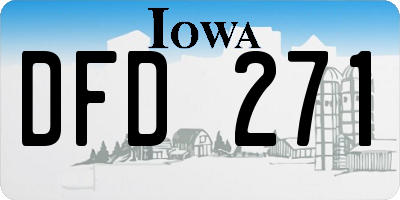 IA license plate DFD271