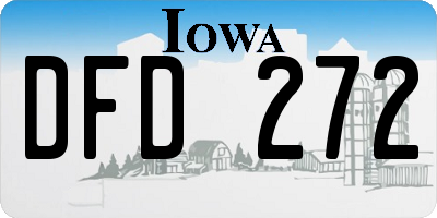 IA license plate DFD272