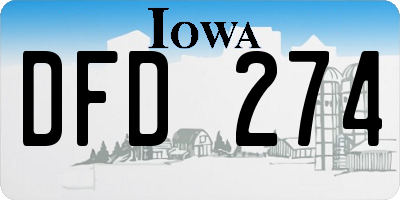 IA license plate DFD274