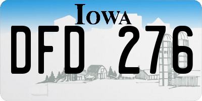 IA license plate DFD276