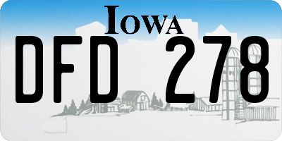 IA license plate DFD278