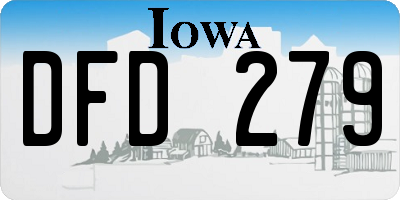 IA license plate DFD279