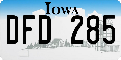 IA license plate DFD285