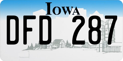 IA license plate DFD287