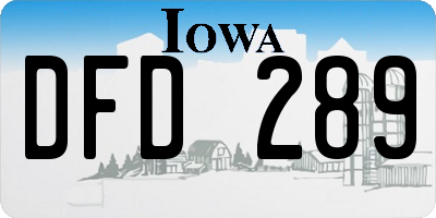 IA license plate DFD289