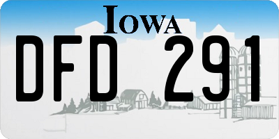 IA license plate DFD291