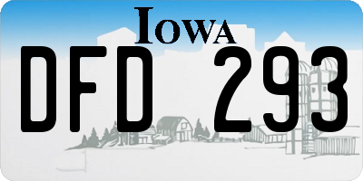 IA license plate DFD293