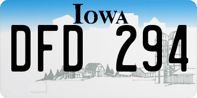 IA license plate DFD294