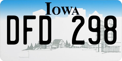IA license plate DFD298