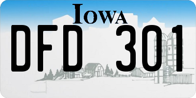 IA license plate DFD301