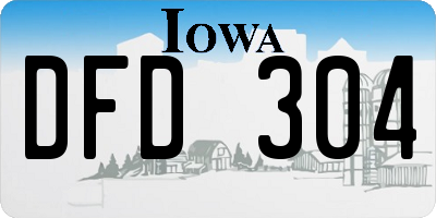 IA license plate DFD304