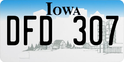 IA license plate DFD307