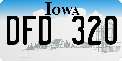 IA license plate DFD320